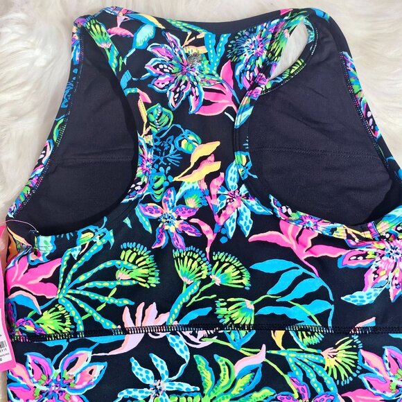 Lilly Pulitzer Somerset Onyx Paradise Luxletic Racerback Floral Sports Bra NWT S - Picture 5 of 5